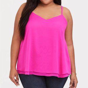 torrid Sophie Neon Pink Dbl Layer Swing Cami 3X
